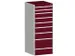 ladekast HxBxD 1600x650x650mm 9laden RAL7035 front RAL3004