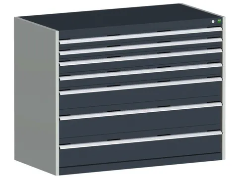 ladekast HxBxD 1000x1300x750mm 7laden romp RAL7035 front RAL7016