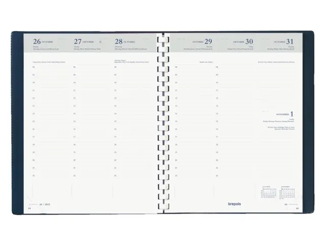 Agendavulling 2027 Brepols Timing 7dagen/2pagina's spiraal wit