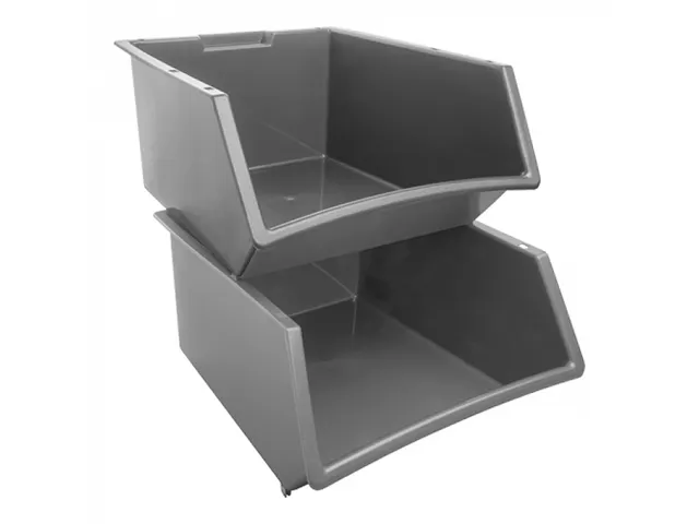 Denox Voorraadbak Kunststof Grijs Stapelbaar 25 liter 20x36x39cm