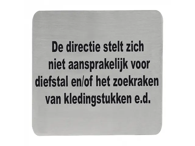 Tekstplaatje de directie Aansprakelijkheid