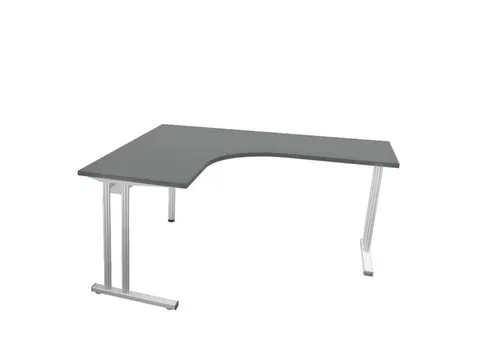 bureau in vrije vorm,HxBxD 740x1600x1400mm,vrije vorm,MS-donkergrijs