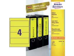 Rugetiket Avery Zweckform breed 192x61mm Geel L4769 400 stuks
