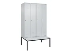 Armoire vestiaire avec banc HxlxP 2120x1200x815mm 4compart.