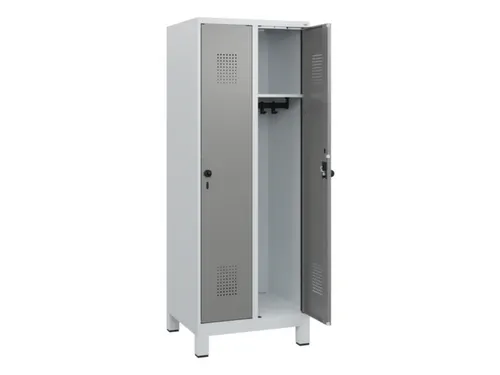 schoollocker,HxBxD 1630x600x500mm,2vak,vak B 300mm,draaigrendel,voeten