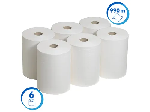 Handdoekrol Scott Slimroll 1-laags 165m wit 6657