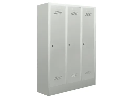 lockerkast v. kinderen,HxBxD 1600x930x500mm,3vak,RAL7035,front RAL7035