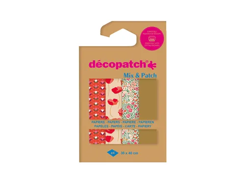 Hobbypapier Décopatch 30x40cm set à 4 vel thema Love is in the Meado