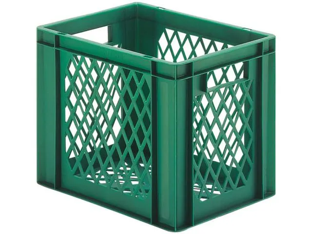 Euronorm-stapelbak 61l 320x600x400mm Wanden/bodem Opengewerkt Groen