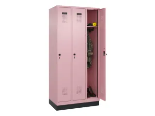 locker,HxBxD 1950x900x500mm,3vak,vak B 300mm,draaigrendel,sokkel - 1