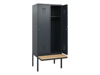 locker met bank,HxBxD 1950x800x815mm,2vak,vak B 400mm,cilinderslot - 1