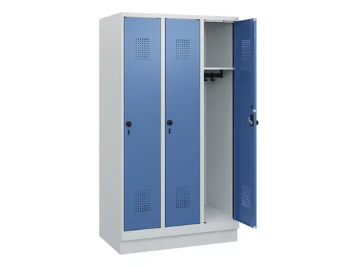 schoollocker,HxBxD 1630x900x500mm,3vak,vak B 300mm,draaigrendel,sokkel