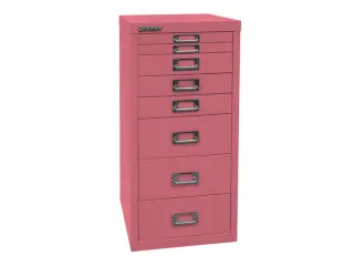 kantoor-ladekast HxBxD 590x279x380mm 8 laden romp + front pink staal - 3