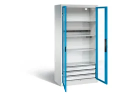 acculaadkast 1950x930x500mm 5stekkerdozen 230V cil.-slot front RAL5012