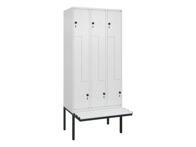 Z-garderobekast,HxBxD 2120x900x815mm,6vak,vak B 300mm,draaigrendel