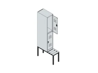 Dubbeldekse dekenkist,HxBxD 1950x300x815mm,1x2vak.,vak B 300mm - 3