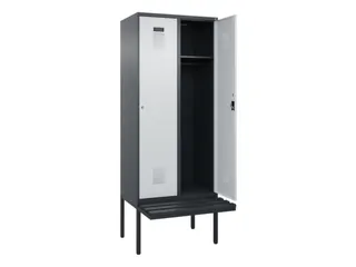 locker met bank,HxBxD 2120x800x815mm,2vak,vak B 400mm,cilinderslot - 1