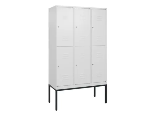 dubbeldekse locker,HxBxD 2120x1200x500mm,3x2vak.,vak B 400mm,cil.-slot