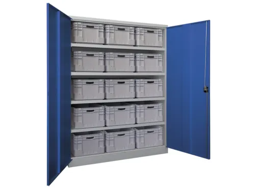 zwaarlastkast met openslaande deuren,RAL7035,front RAL3000