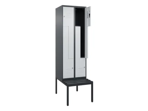 Z-garderobekast,HxBxD 2120x600x815mm,2vak,vak B 300mm,cil.-slot