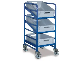 Etagewagen 200kg Met 3 Eurobakken 1125x520x665mm Ral5010 - 1