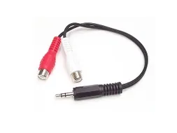 15cm stereo/audiokabel 3,5 mm mannelijk naar 2x RCA vrouwelijk