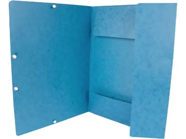 Elastomap A4 Met 3 Kleppen Karton Blauw Voor 200 Vel Pak 10 Stuks