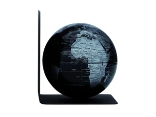 Boekensteun TROIKA met magnetische Wereldbol 13cm zwart-zilver - 3