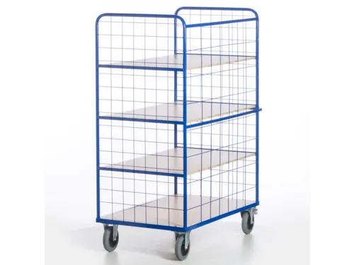 etagewagen,draagverm. 600kg,4etage(s),laadvl. LxB 1200x740mm,houtetage