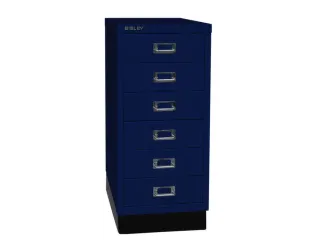 kantoor-ladekast HxBxD 670x279x380mm 6 laden romp oxfordblauw staal - 3