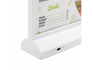 Verlichte Tafelstandaard T-Stand LED Dubbelzijdig DL 99x210mm Wit - 4
