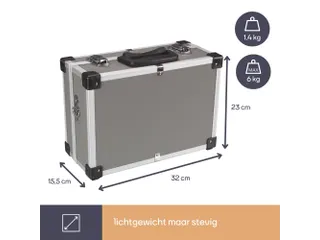 Aluminium Gereedschapskoffer 320x230x155mm 11.4 Liter Grijs - 6