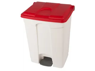 pedaalemmer,1x70l,HxBxD 673x495x412mm,romp PP wit,deksel PP rood - 1