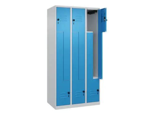Z-garderobekast,HxBxD 1850x900x500mm,vak B 150/300mm,draaigrendel
