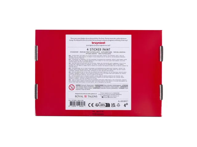 Stickerverf Bruynzeel met 2 sjablonen set à 4 kleuren