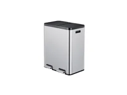 Afvalbak EKO Essential Recycler pedaalemmer 2x30liter RVS