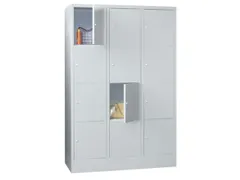 lockerkast,RAL 7035,HxBxD 1850x1200x500mm,3x4vakken,vak B 400mm