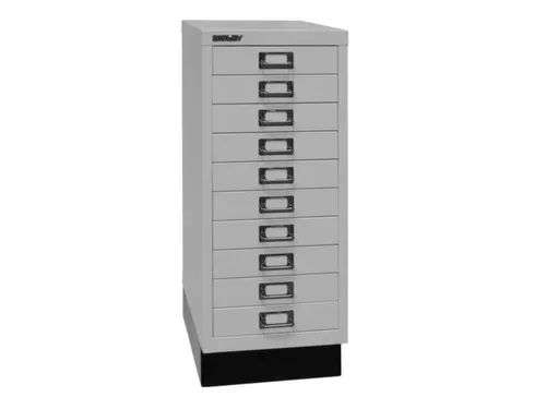 kantoor-ladekast HxBxD 670x279x380mm 10 laden romp lichtgrijs staal