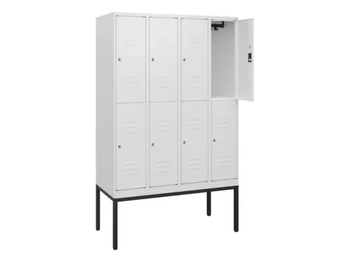 dubbeldekse locker,HxBxD 1950x1200x500mm,4x2vak.,vak B 300mm,cil.-slot