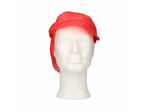 PPnw pet met klep en haaropvang rood 'snood cap' 1000 Stuks