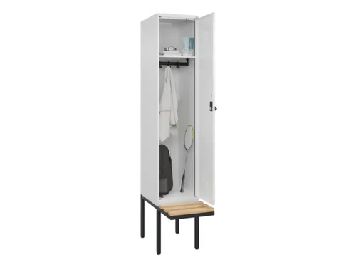 locker met bank,HxBxD 2120x400x815mm,1vak,vak B 400mm,draaigrendel