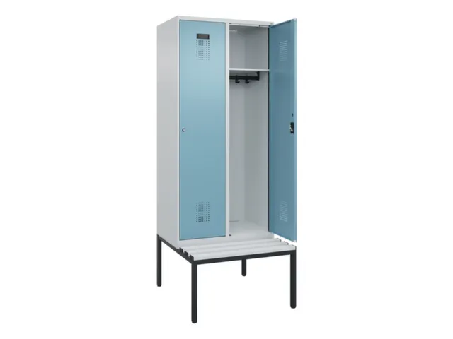 locker met bank,HxBxD 2120x800x815mm,2vak,vak B 400mm,cilinderslot