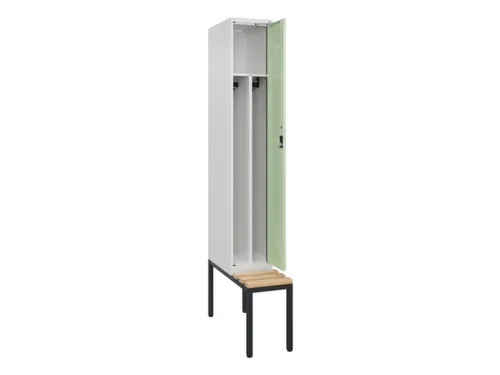 locker met bank,voor scheiding van kleding,HxBxD 2120x300x815mm,1vak