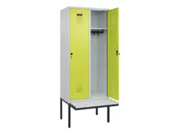 locker met bank,HxBxD 2120x800x815mm,2vak,vak B 400mm,draaigrendel