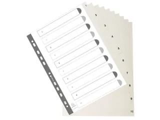 Tab.gerecycled PP A4 bedrukt 1-10 grijs - 3
