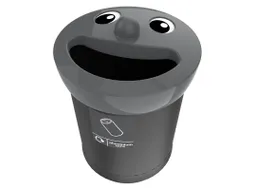 Afvalbak Smiley Face Bin 52 Liter Aluminium Cans Zwart Grijs