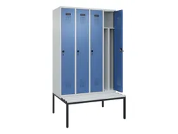 locker met bank,voor scheiding van kleding,HxBxD 2120x1200x815mm,4vak