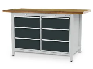 werkbank met opbergruimte,HxBxD 859x1500x750mm,multiplexblad - 1