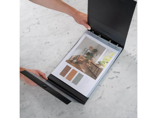 Tafelflipover Rillstab A4 RI93170 staand zwart 10 tassen