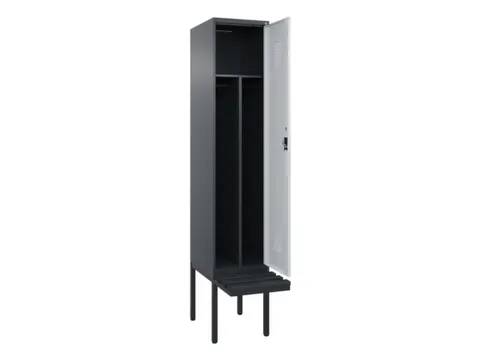 locker met bank,voor scheiding van kleding,HxBxD 2120x400x815mm,1vak